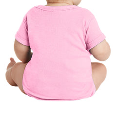 Infant Short Sleeve Baby Rib Bodysuit - Orange Pink