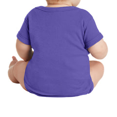 Infant Short Sleeve Baby Rib Bodysuit - Purple