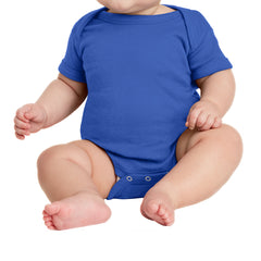 Infant Short Sleeve Baby Rib Bodysuit - Royal