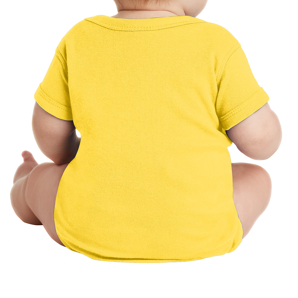 Infant Short Sleeve Baby Rib Bodysuit - Yellow
