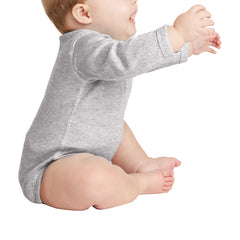 Infant Long Sleeve Baby Rib Bodysuit - Heather