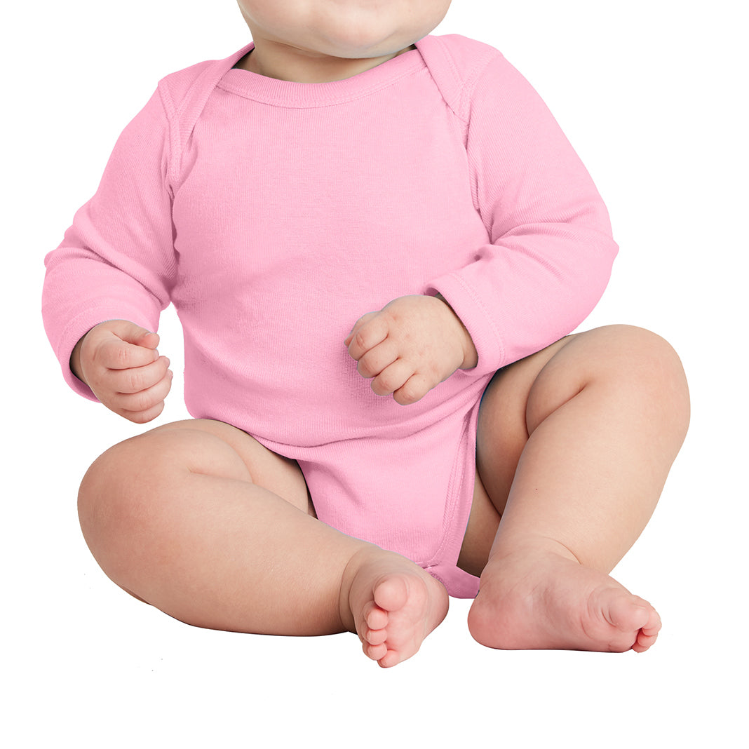 Infant Long Sleeve Baby Rib Bodysuit - Pink