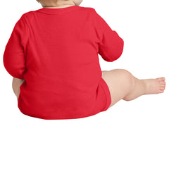 Infant Long Sleeve Baby Rib Bodysuit - Red