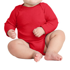 Infant Long Sleeve Baby Rib Bodysuit - Red