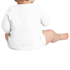 Infant Long Sleeve Baby Rib Bodysuit - White
