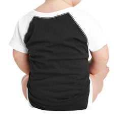 Infant Baseball Fine Jersey Bodysuit - Black/ White