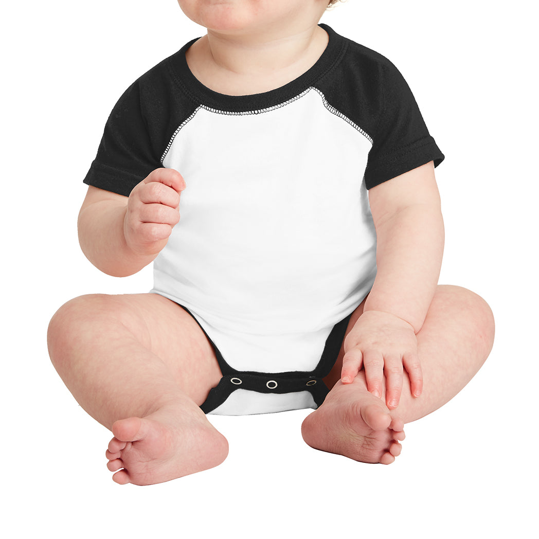Infant Baseball Fine Jersey Bodysuit - White/Black
