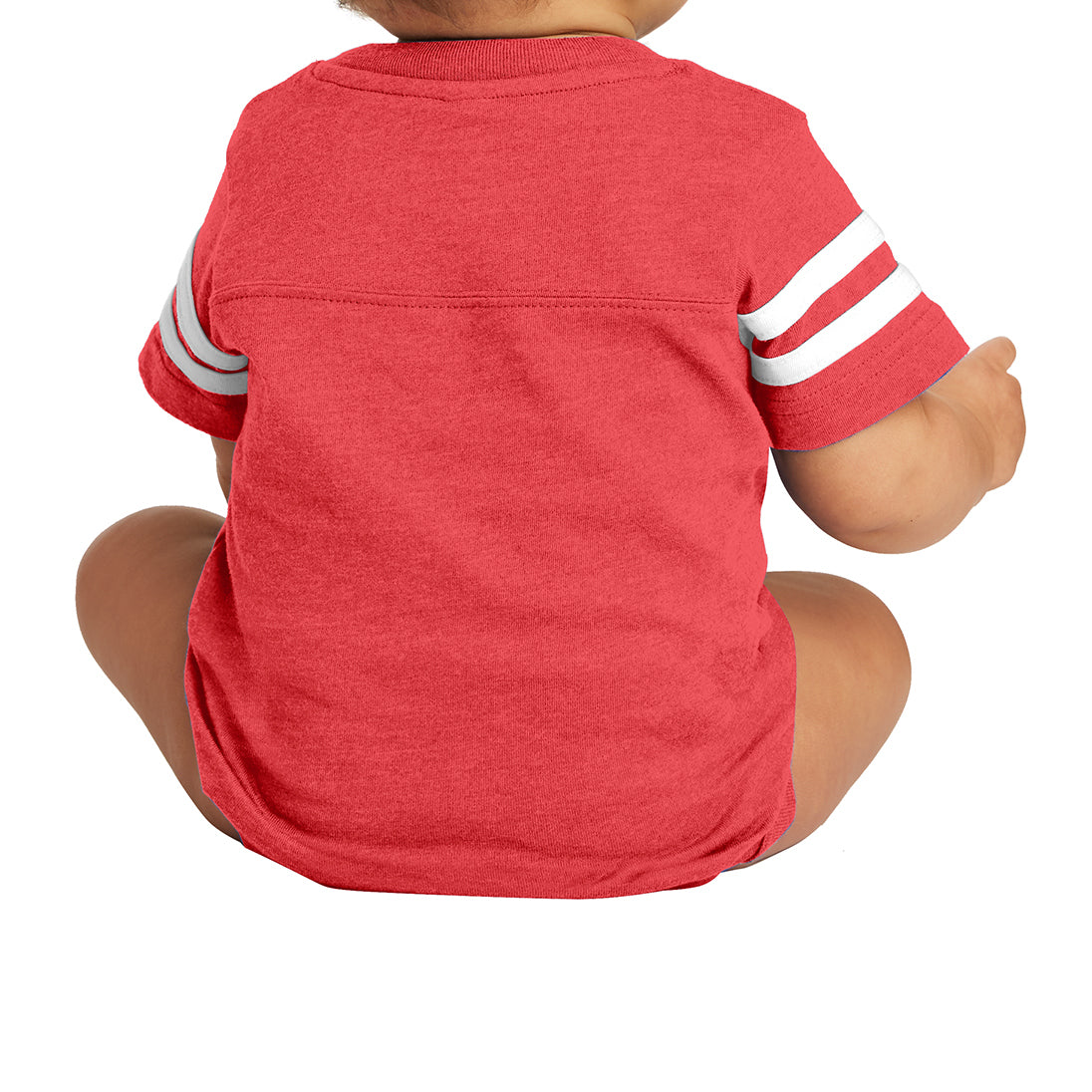 Infant Football Fine Jersey Bodysuit -  Vintage Red/ Blended White