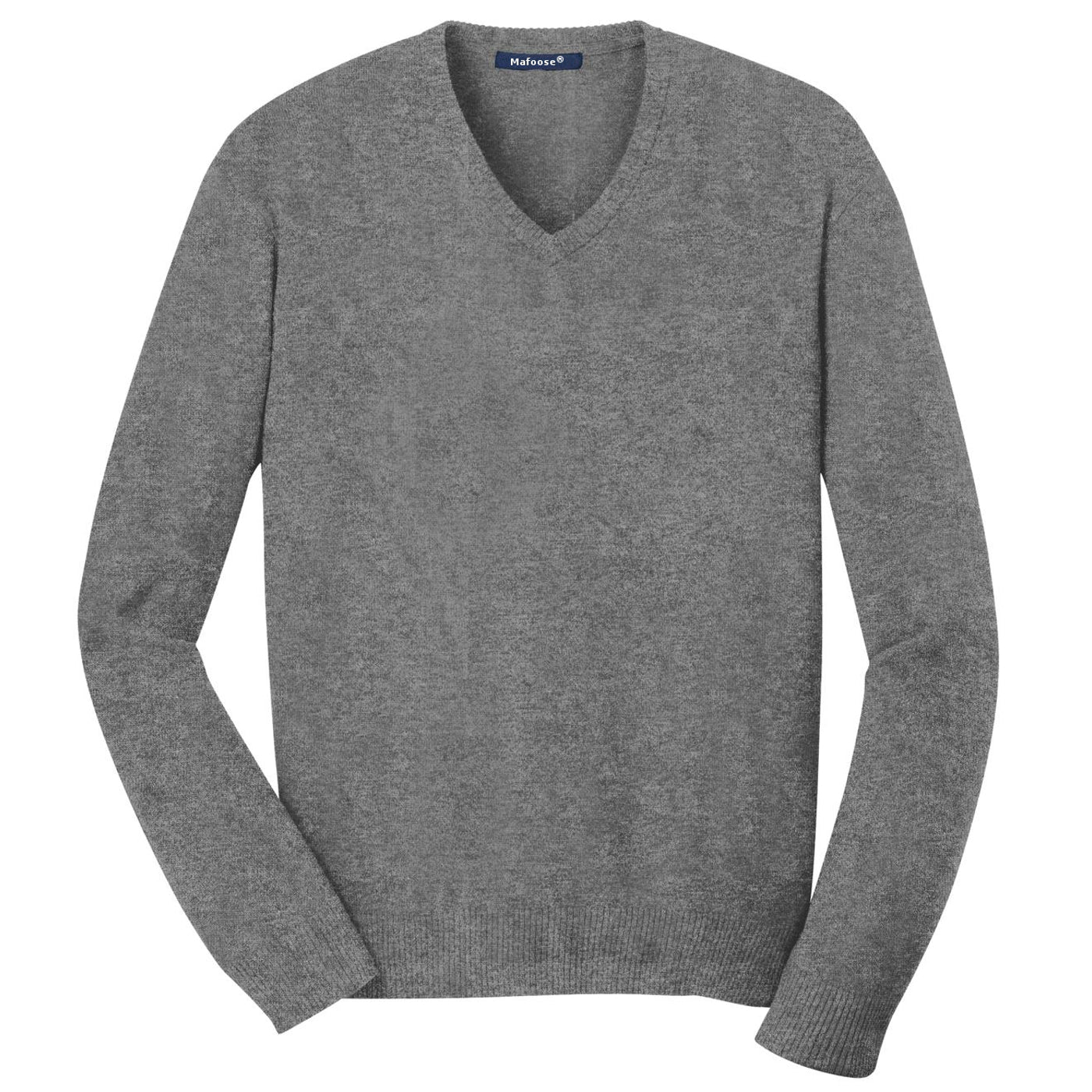 Mafoose Men's V Neck Sweater Medium Heather Grey-Front