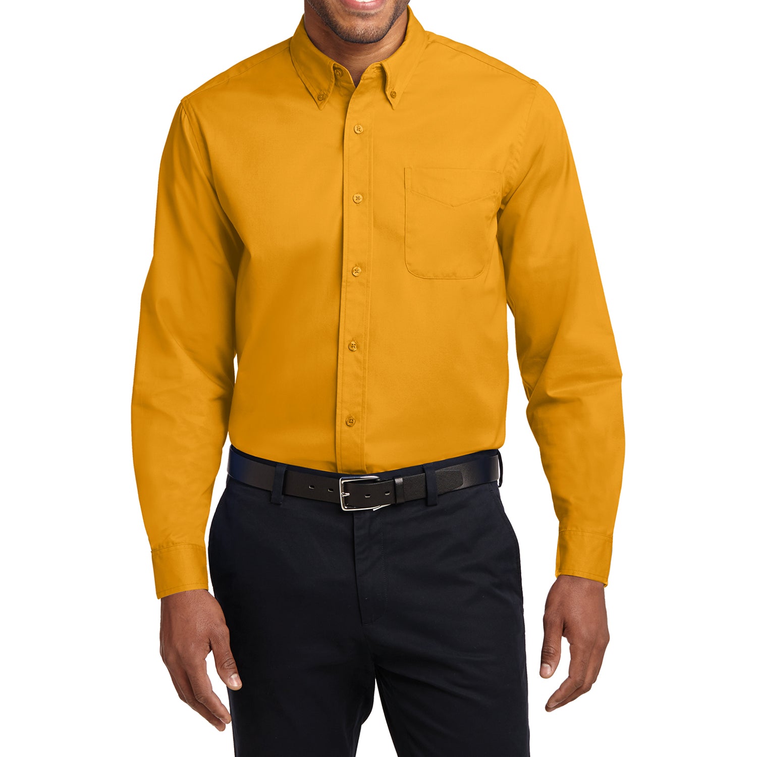Mafoose Men's Tall Long Sleeve Easy Care Shirt Athletic Gold-Front