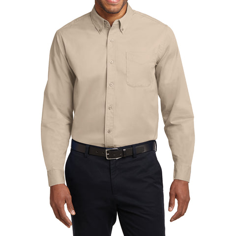 Mafoose Men's Tall Long Sleeve Easy Care Shirt Stone-Front