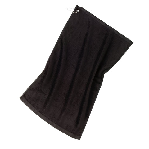 Grommeted Golf Towel - Black