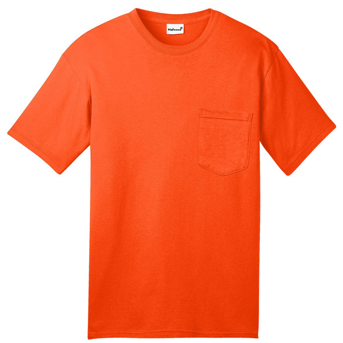 Mafoose Men's All American Tee Shirt with Pocket Safety Orange-Front