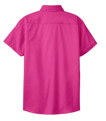 Mafoose Women's Comfortable Short Sleeve Easy Care Shirt Tropical Pink-Back