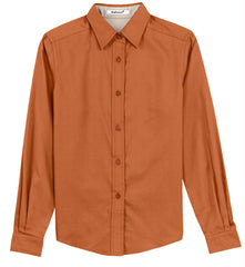 Mafoose Women's Long Sleeve Easy Care Shirt Texas Orange/Light Stone-Front