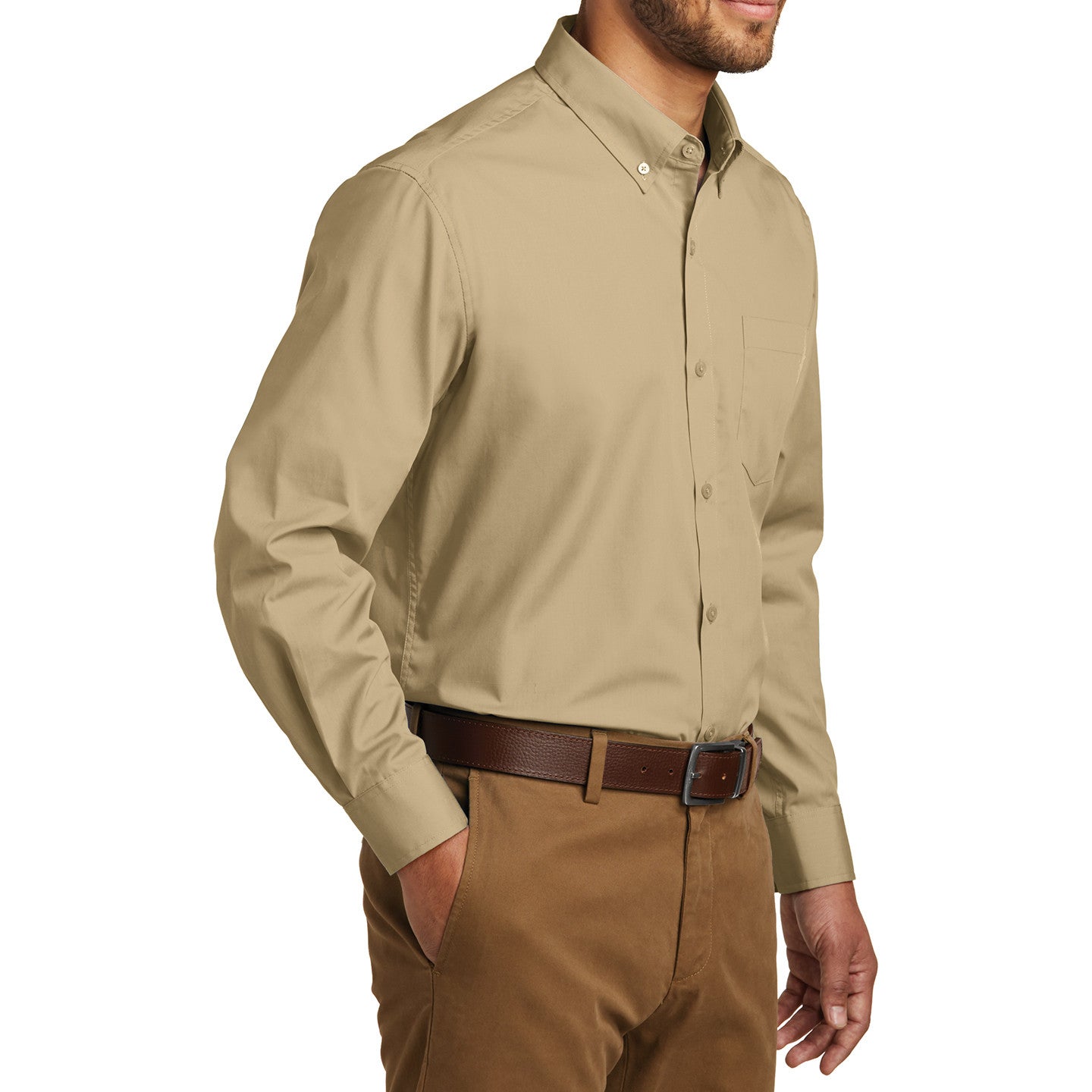 Men's Long Sleeve Carefree Poplin Shirt