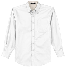Mafoose Men's Tall Long Sleeve Easy Care Shirt White/ Light Stone-Front