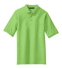 Mafoose Men's Silk Touch Polo with Pocket Lime-Front