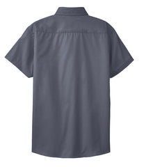 Mafoose Women's Comfortable Short Sleeve Easy Care Shirt Steel Grey/Light Stone-Back