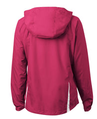 Mafoose Women's Colorblock Hooded Raglan Jacket Pink Raspberry/White-Back