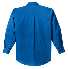 Mafoose Men's Tall Long Sleeve Easy Care Shirt Strong Blue-Back