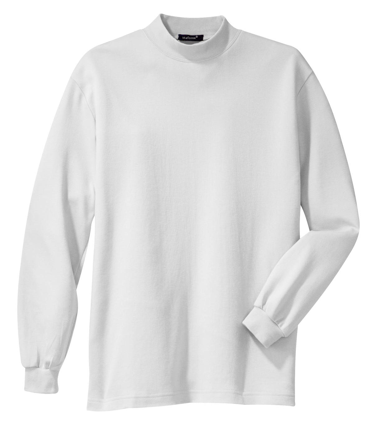 Mafoose Men's Interlock Knit Mock Turtleneck Sweaters White-Front