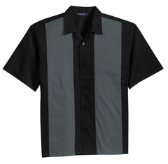 Mafoose Men's Retro Camp Shirt Black/Steel Grey-Front