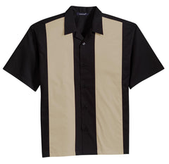 Mafoose Men's Retro Camp Shirt Black/Light Stone-Front