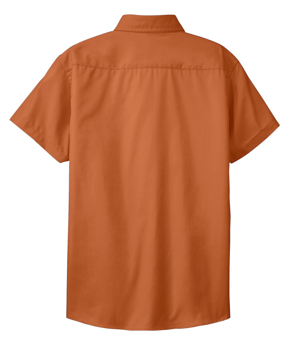 Mafoose Women's Comfortable Short Sleeve Easy Care Shirt Texas Orange/Light Stone-Back