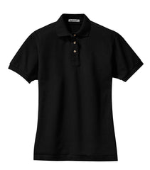Mafoose Women's Heavyweight Cotton Pique Polo Shirt Black-Front