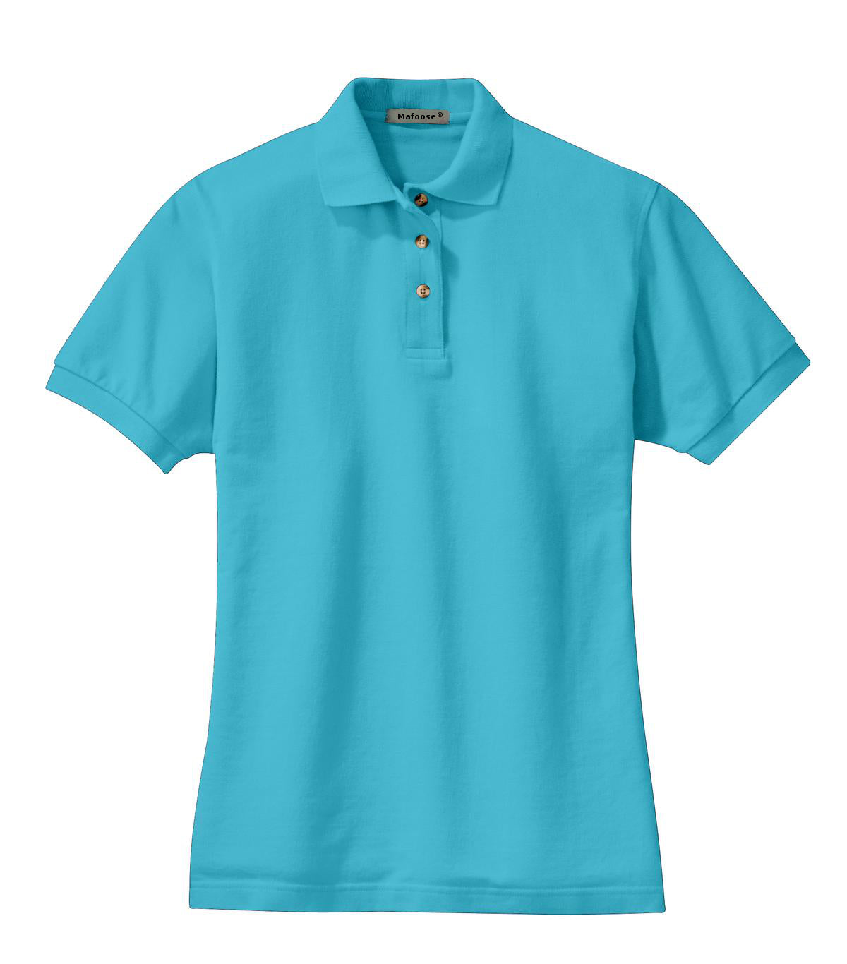 Mafoose Women's Heavyweight Cotton Pique Polo Shirt Turquoise-Front