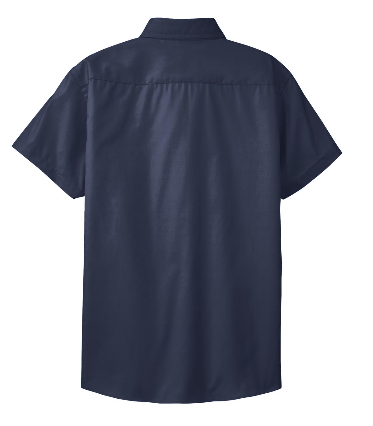 Mafoose Women's Comfortable Short Sleeve Easy Care Shirt Navy/Light Stone-Back