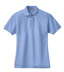 Mafoose Women's Heavyweight Cotton Pique Polo Shirt Light Blue-Front
