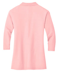 Mafoose Women's Silk Touch Ã‚Â¾ Sleeve Polo Shirt Light Pink-Back