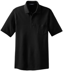 Mafoose Men's EZCotton Pique Pocket Polo Shirt Black-Front