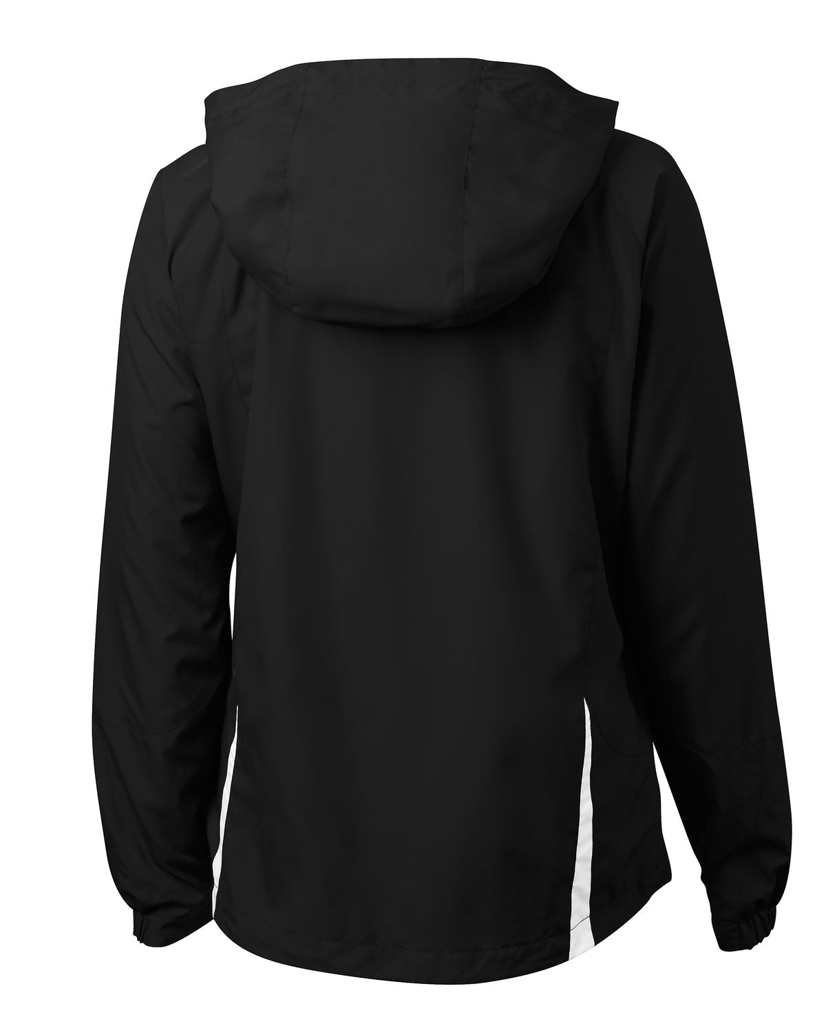 Mafoose Women's Colorblock Hooded Raglan Jacket Black/White-Back