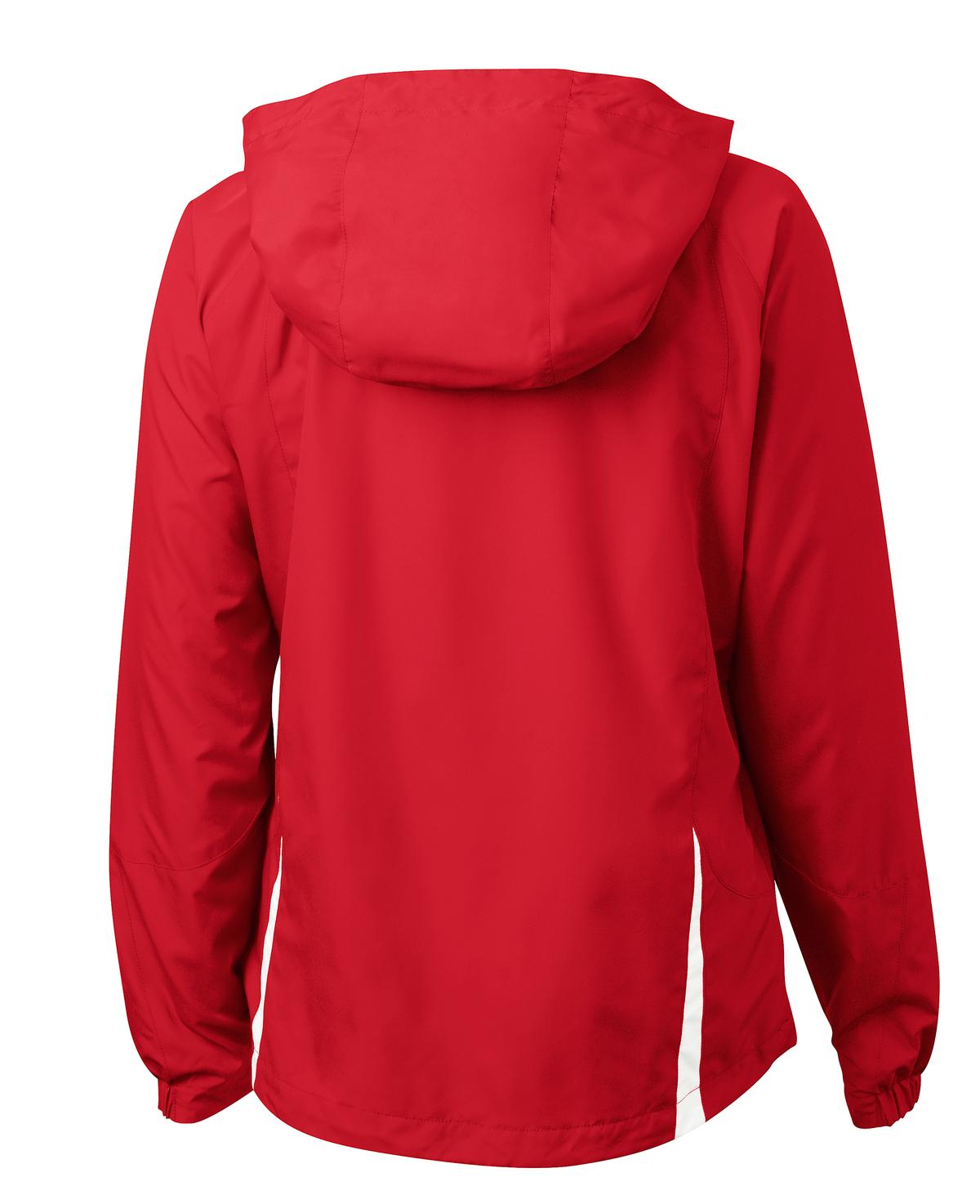 Mafoose Women's Colorblock Hooded Raglan Jacket True Red/White-Back