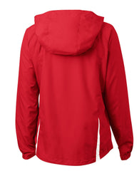 Mafoose Women's Colorblock Hooded Raglan Jacket True Red/White-Back