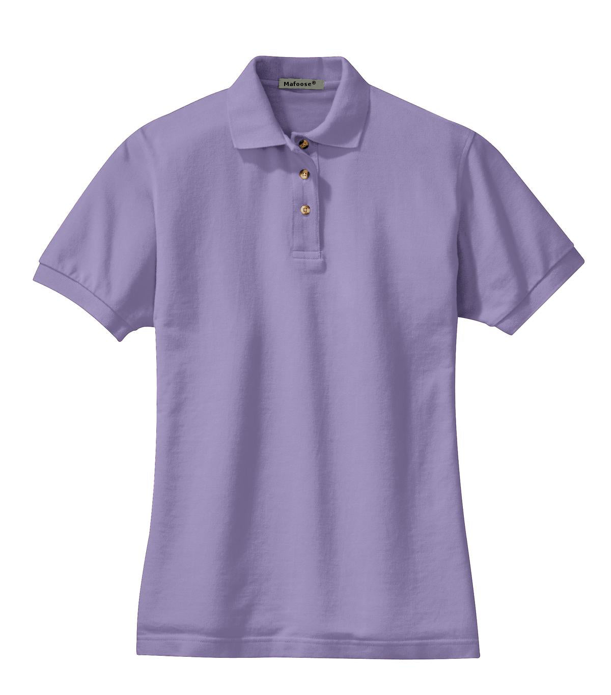 Mafoose Women's Heavyweight Cotton Pique Polo Shirt Lilac-Front