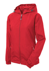 Mafoose Women's Colorblock Hooded Raglan Jacket True Red/White-Front