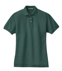 Mafoose Women's Heavyweight Cotton Pique Polo Shirt Dark Green-Front