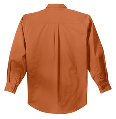 Mafoose Men's Tall Long Sleeve Easy Care Shirt Texas Orange-Back
