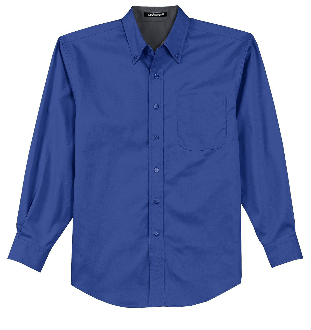 Mafoose Men's Tall Long Sleeve Easy Care Shirt Royal/ Classic Navy-Front
