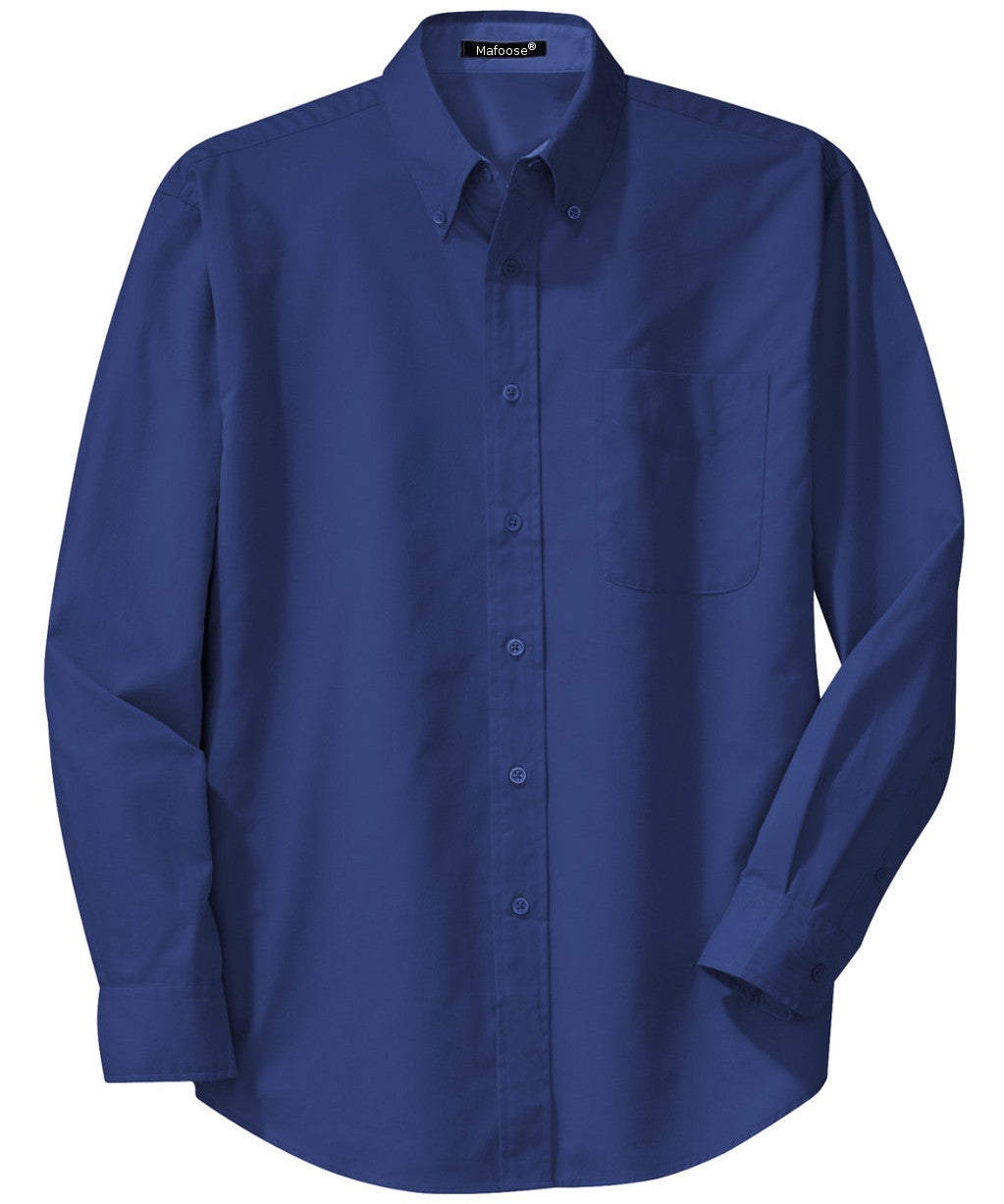 Mafoose Men's Tall Long Sleeve Easy Care Shirt Mediterranean Blue-Front