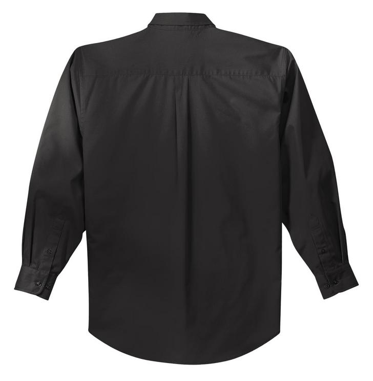 Mafoose Men's Tall Long Sleeve Easy Care Shirt Black/ Light Stone-Back