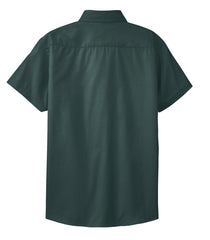 Mafoose Women's Comfortable Short Sleeve Easy Care Shirt Dark Green/Navy-Back