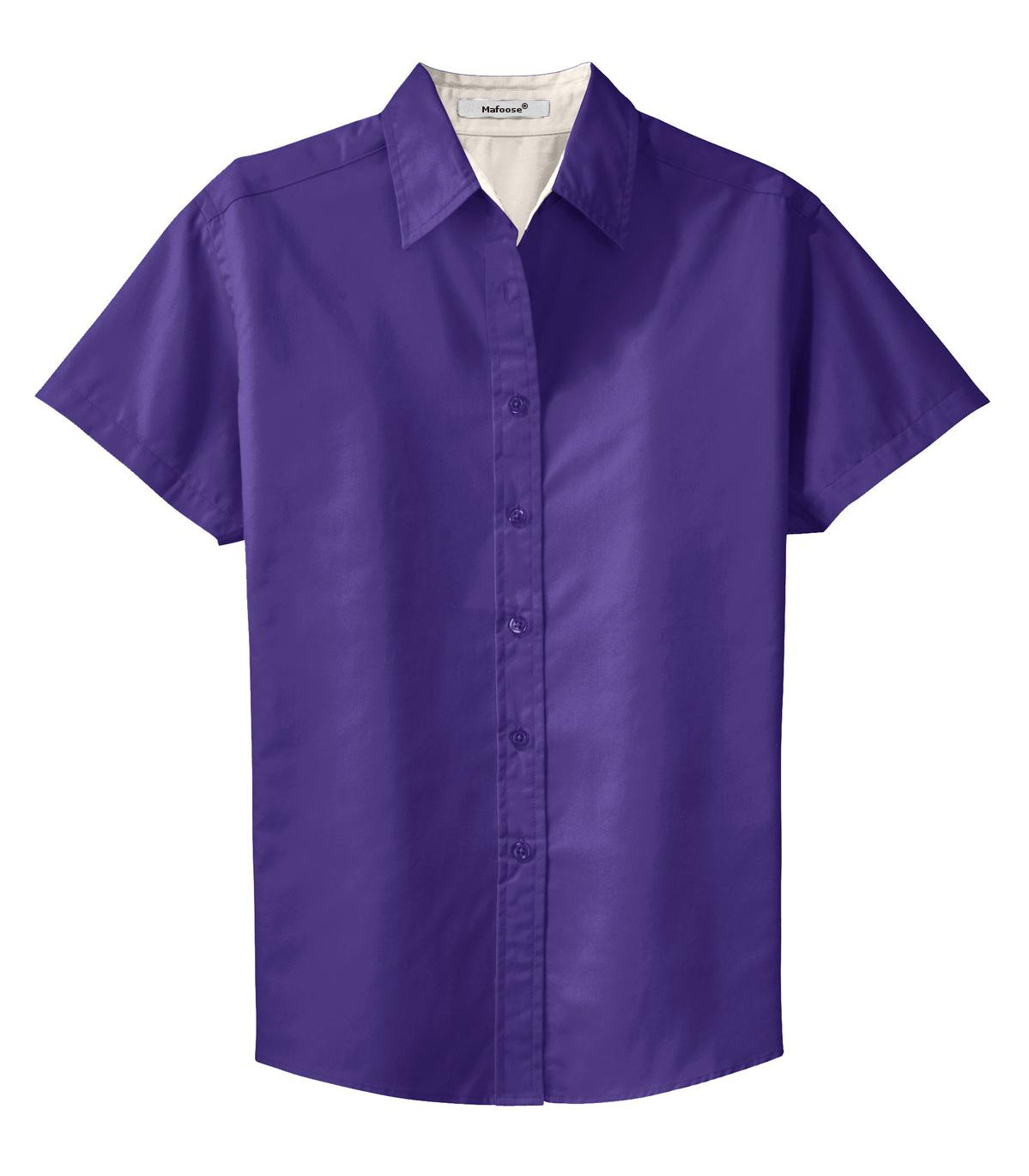 Mafoose Women's Comfortable Short Sleeve Easy Care Shirt Purple/Light Stone-Front