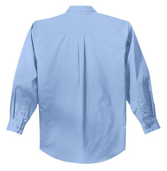 Mafoose Men's Tall Long Sleeve Easy Care Shirt Light Blue/ Light Stone-Back