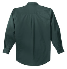 Mafoose Men's Tall Long Sleeve Easy Care Shirt Dark Green/ Navy-Back