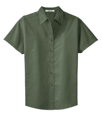 Mafoose Women's Comfortable Short Sleeve Easy Care Shirt Clover Green-Front